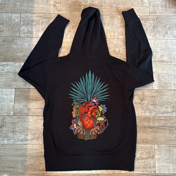 Black Mi Campo zip up Hoodie with Red and teal Logo. NWOT🔴 - Picture 2 of 3